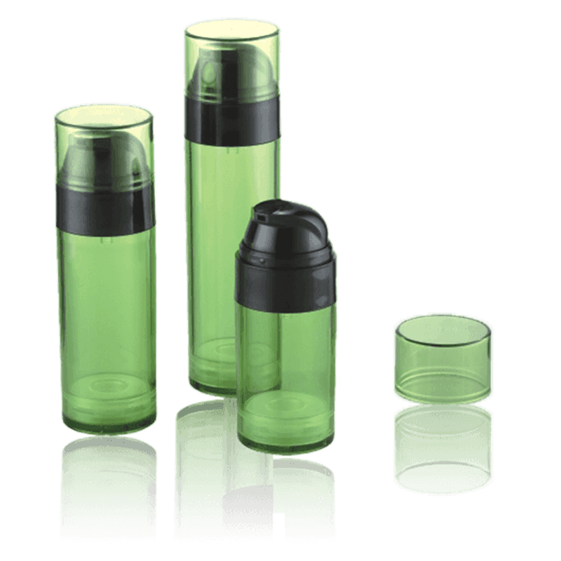 Bottiglia airless verde trasparente da 50 ml 80 ml 110 ml HS-026A