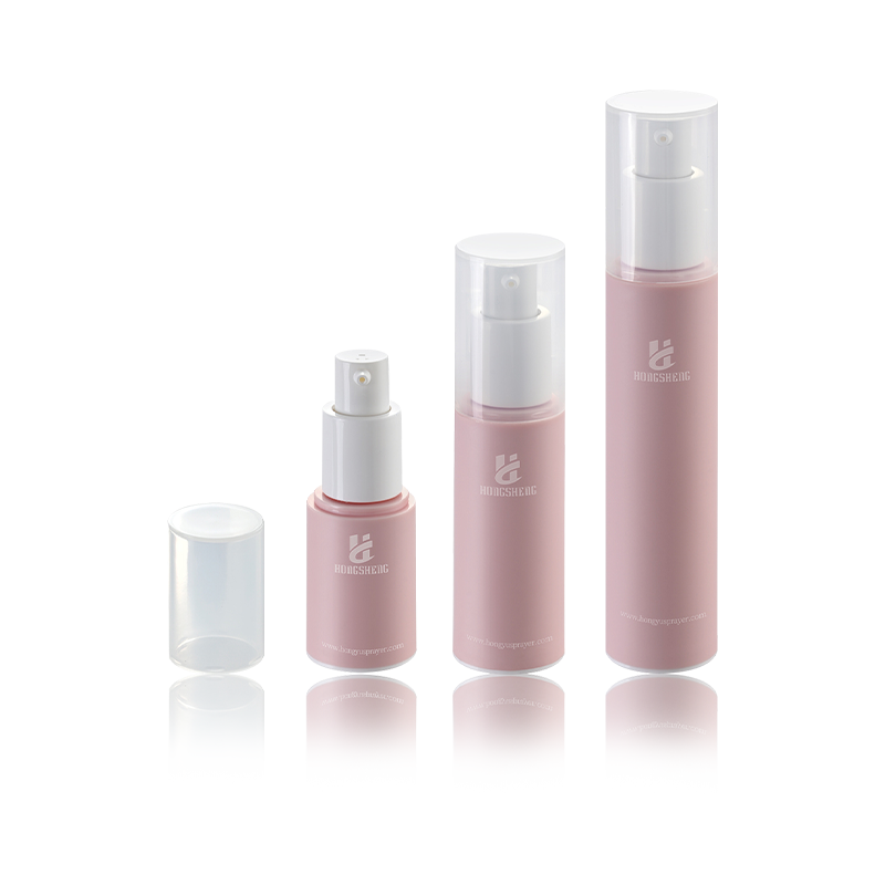 Bottiglia senz'aria con dispenser vuoto per pompa idratante rosa chiaro da 15 ml 30 ml 50 ml-HS-013C