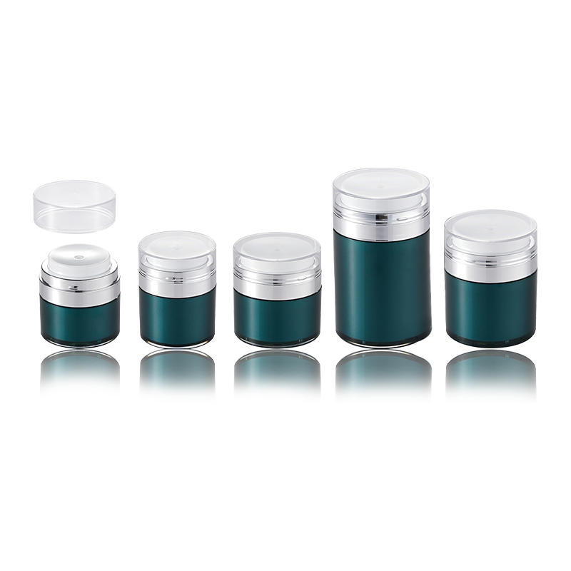 HS-016C Contenitore acrilico airless 15g 30g 50g 100g Barattolo di crema cosmetica in plastica bianca nera