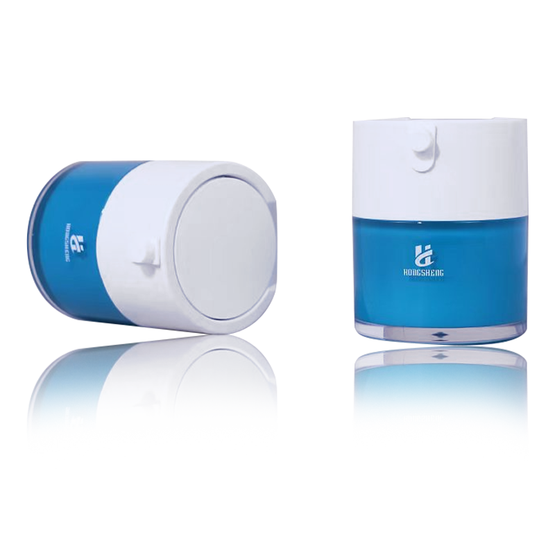 HS-036 Barattolo di siero di plastica blu 30G 1oz contenitore cosmetico acrilico in plastica per cosmetici e cura della pelle