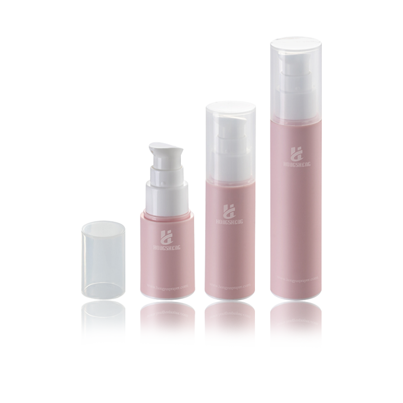 Bottiglia airless rosa opaca da 15 ml 30 ml 50 ml-HS-013D